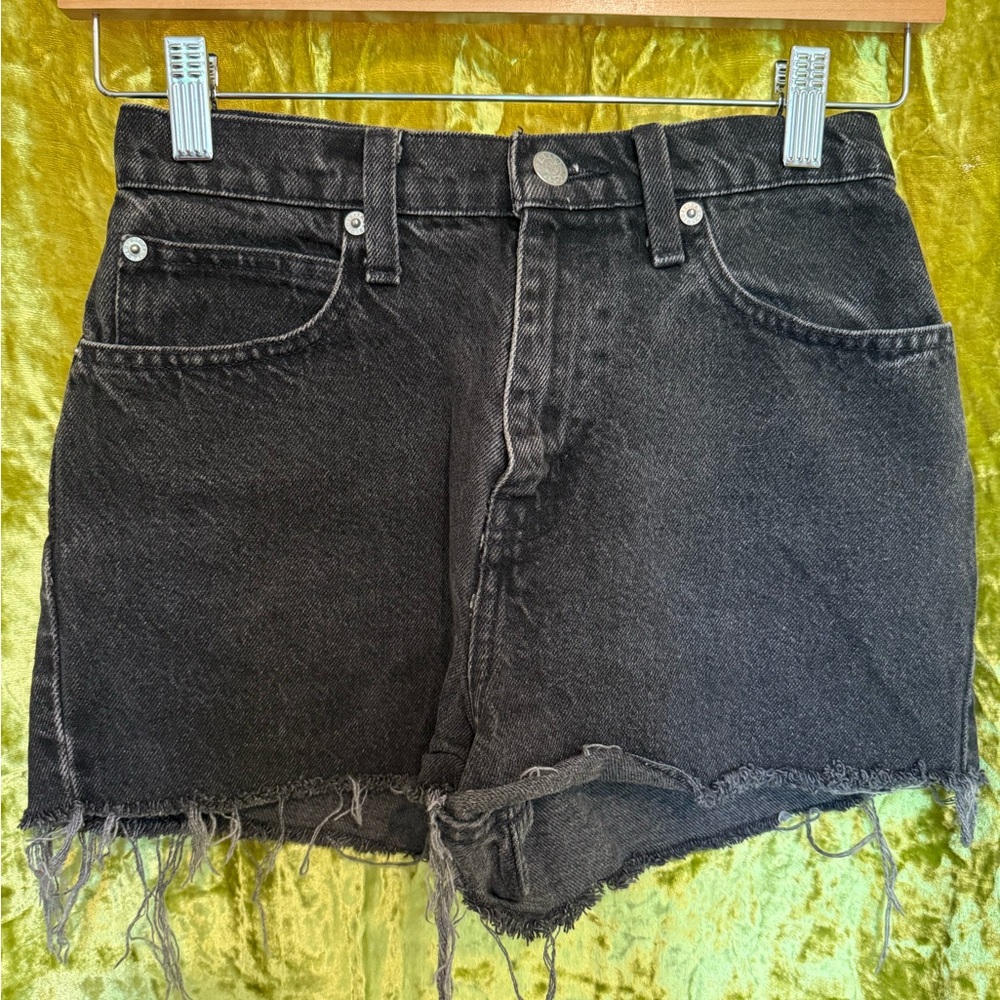Vintage High-Rise Black Jean Cutoff Shorts